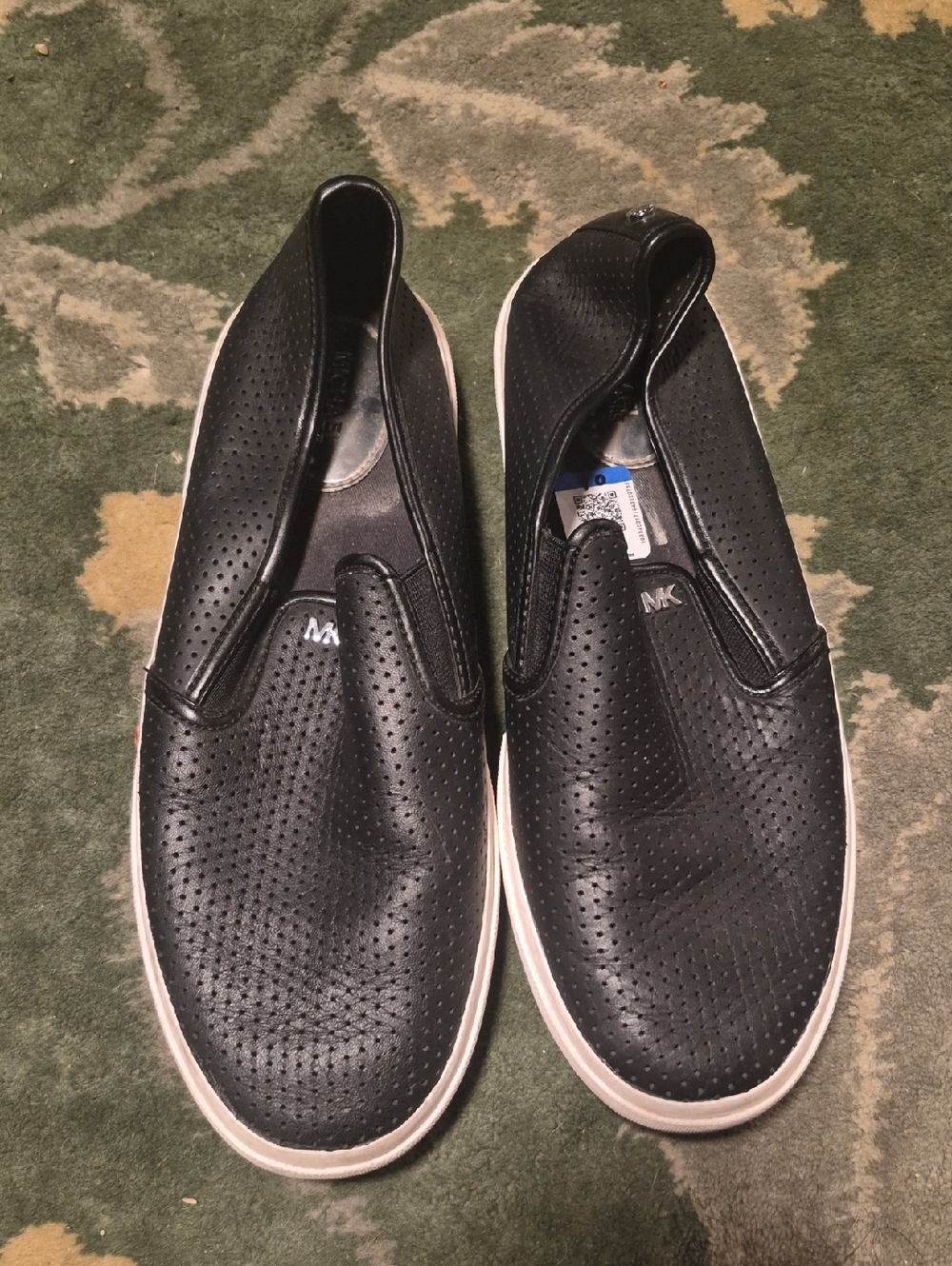 Michael Kors Black Perforated Slip-On Loafers for Men